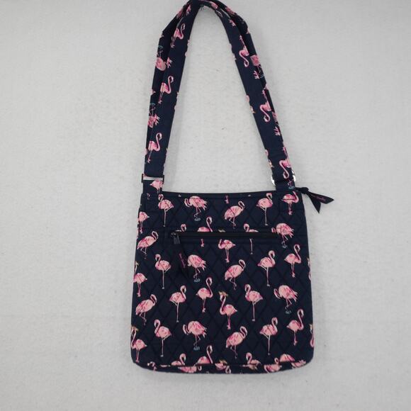 NEW Vera Bradley Pink Flamingo Crossbody Purse Fiesta Hipster Navy Handbag - Picture 5 of 7
